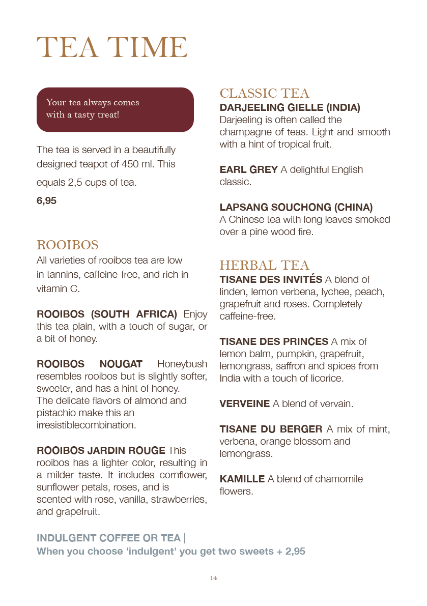 Saranne's Menu AUTUMN 2026 - tea