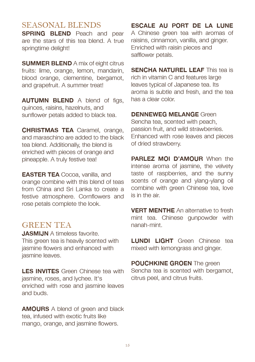 Saranne's Menu AUTUMN 2026 - tea