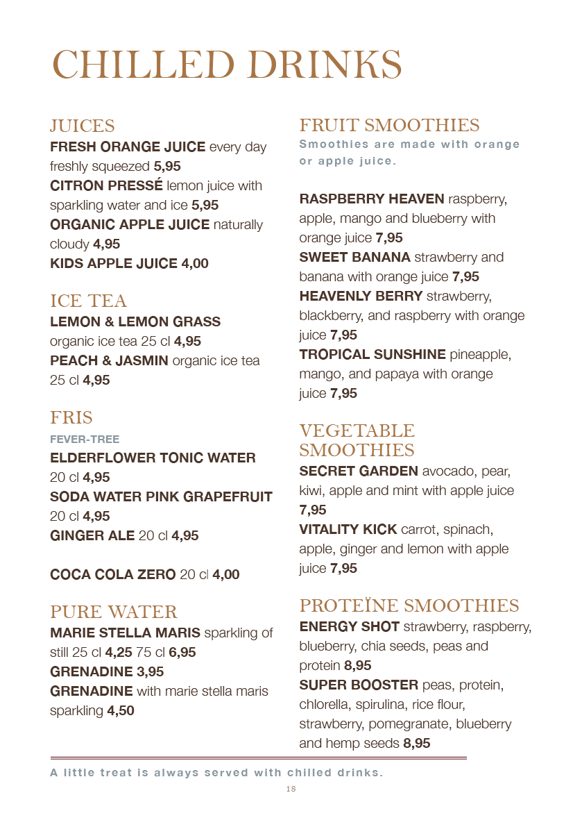 Saranne's Menu AUTUMN 2026 - drinks