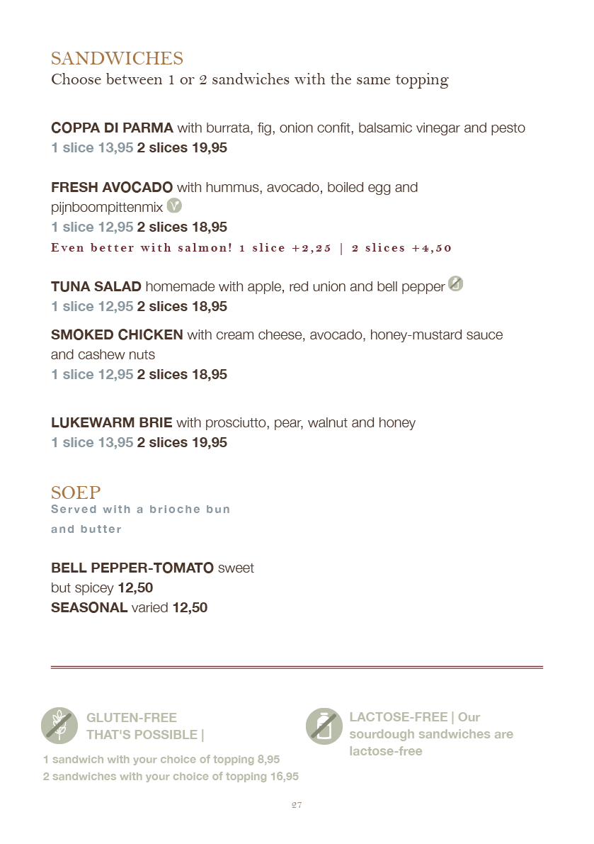Saranne's Menu AUTUMN 2026 - sandwiches