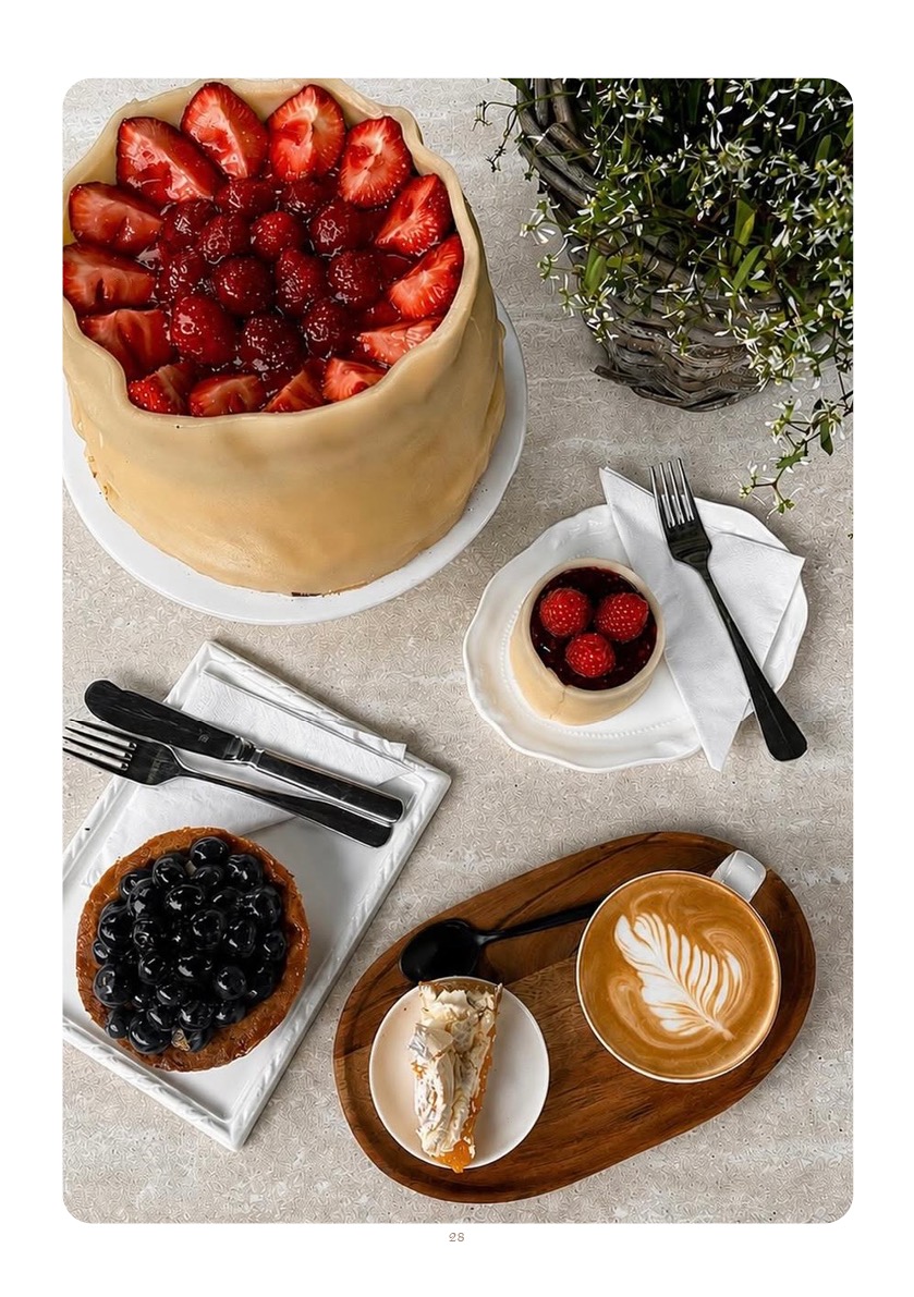 Saranne's Menu AUTUMN 2026 - pastries and cappuccino
