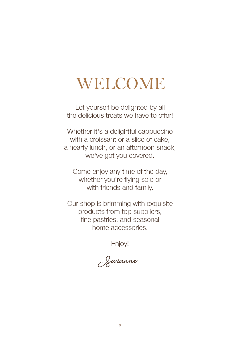 Saranne's Menu AUTUMN 2026 - welcome