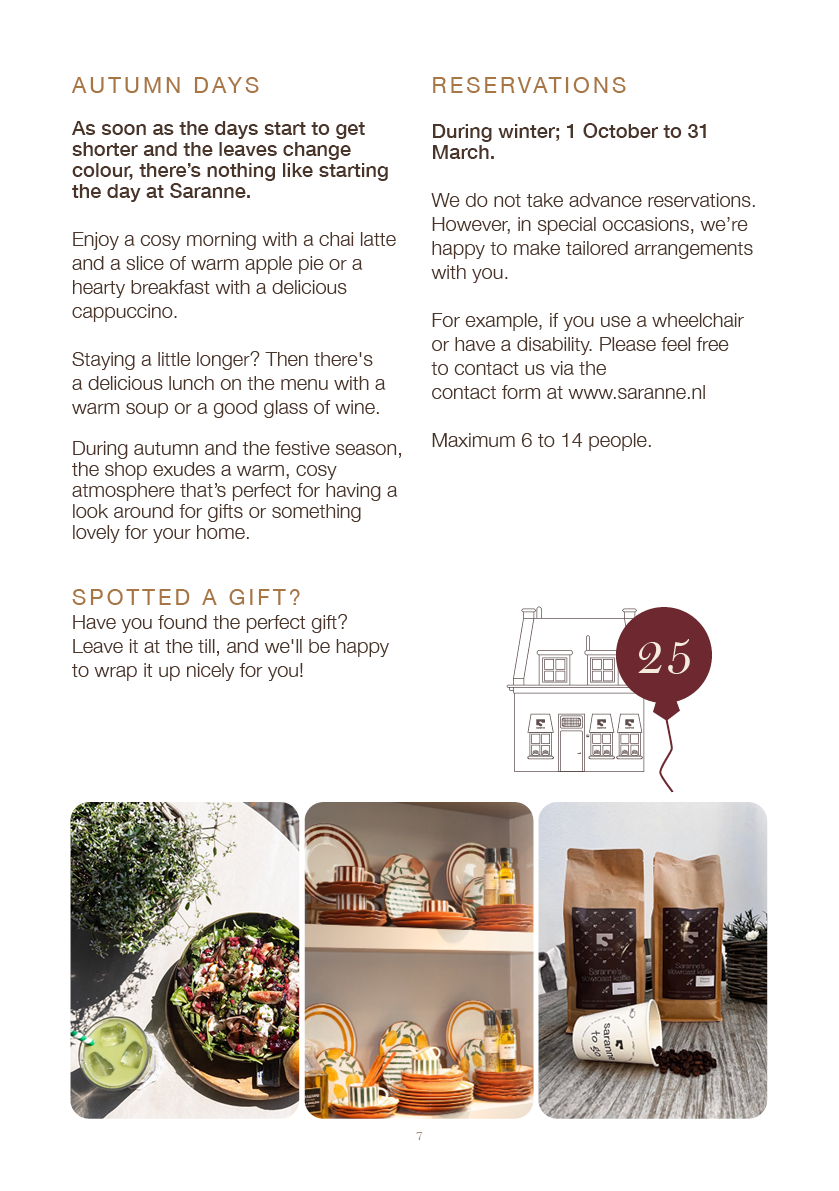 Saranne's Menu AUTUMN 2026 - story